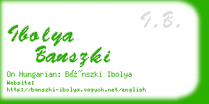 ibolya banszki business card